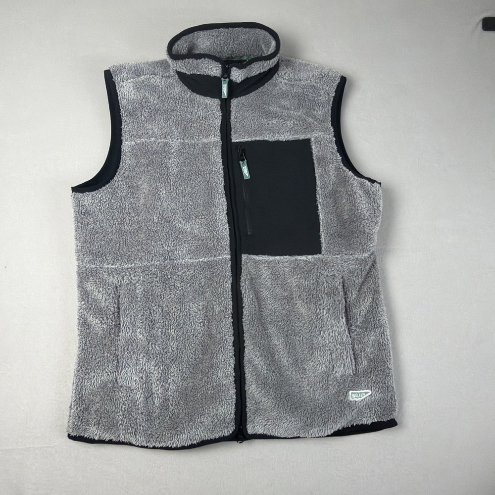 Wellen Windsurf Fleece Vest Size L Full Zip Sherpa Gray Soft Fleece Lined